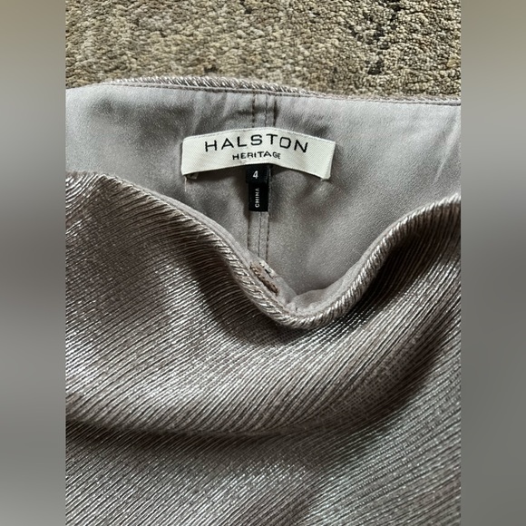 HALSTON HERITAGE Strapless Tiered Embelished Mini Tube Silver Dress Size 4 - Picture 9 of 10